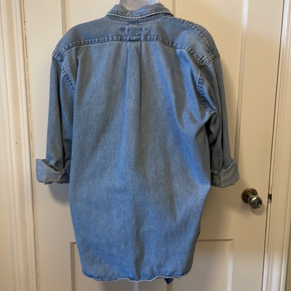 Ralph Lauren Sport Denim Oxford Jacket Large lightweight Size 10 Vintage GOOD - Picture 12 of 15
